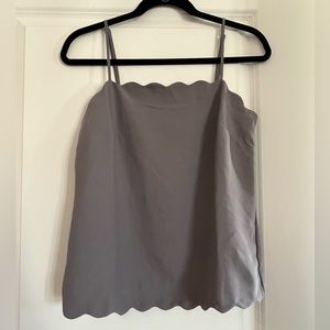Gray Scalloped Blouse